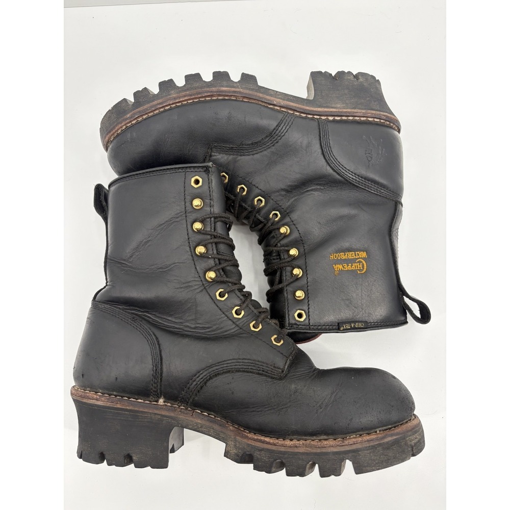 Chippewa Men's Black Logger Waterproof Insulated Chip-A-Tex Boots 8.5 Vibram - Picture 7 of 11